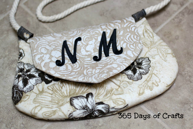 monogrammed fabric purse