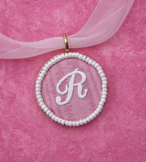 fabric monogram pendant