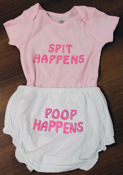 spit happens baby onesie
