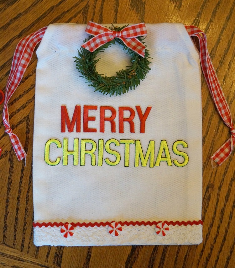 merry christmas gift bag joy iron-on letters