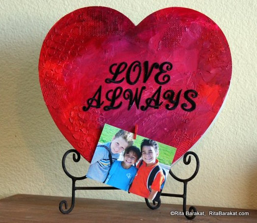mixed media heart frame