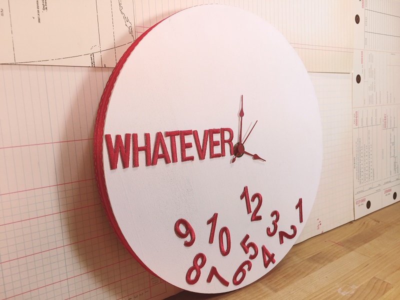 whatever clock wallhanging