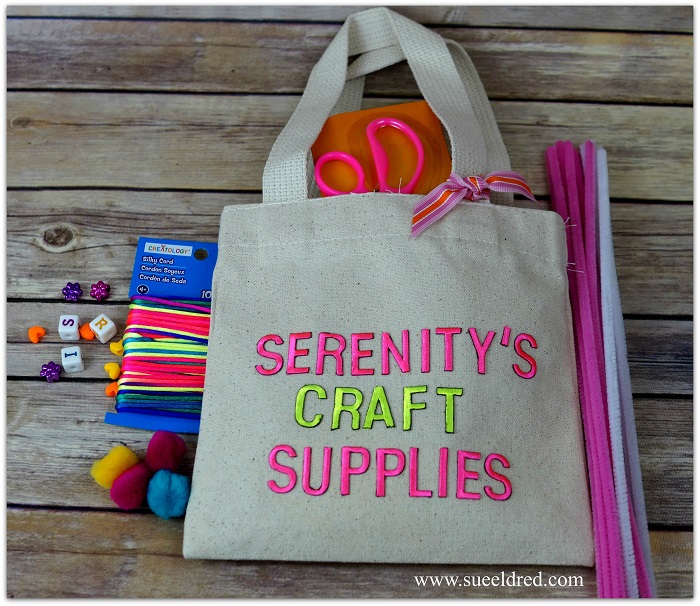 joy embroidered letters personalized craft tote sue eldred