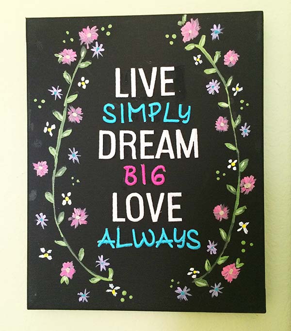 live simply dream big wallhanging