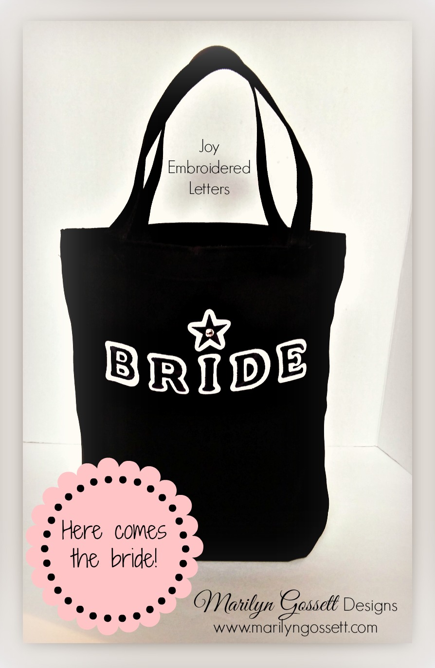 bridal tote bag joy iron on letters