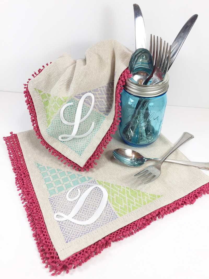 diy monogrammed napkins