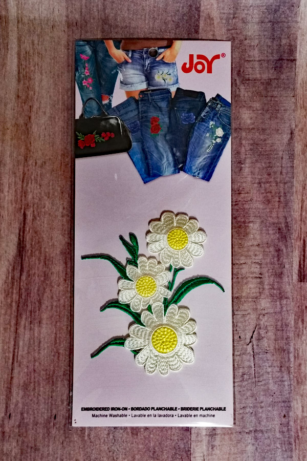 Joy iron on flowers