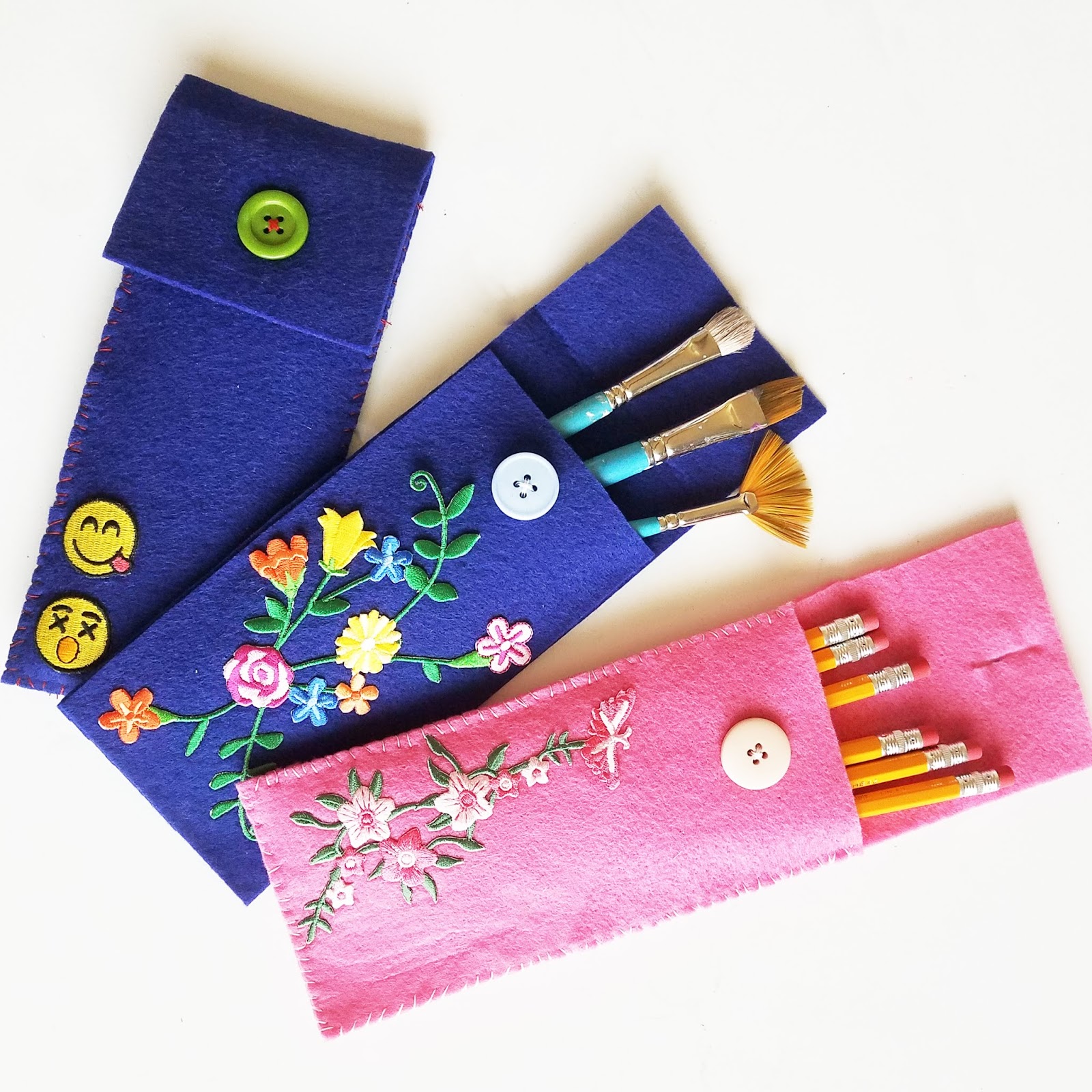 Flower & Emoji Felt Pencil Cases - JoySA