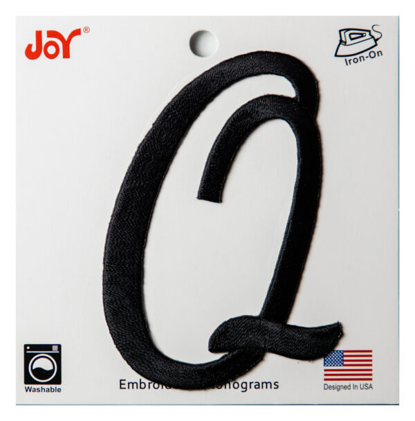 Monogram Script 3 Inch Black Q