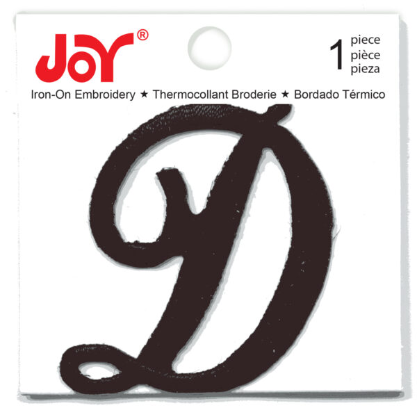 Monogram Script 3 Inch Black D