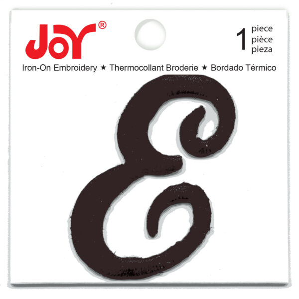 Monogram Script 3 Inch Black E