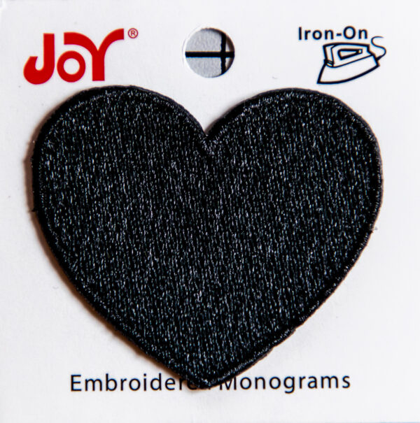 Monogram Script 1.5in Black Heart
