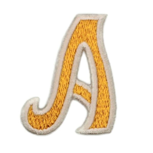 Athletic Script 2 Inch Gold/White A