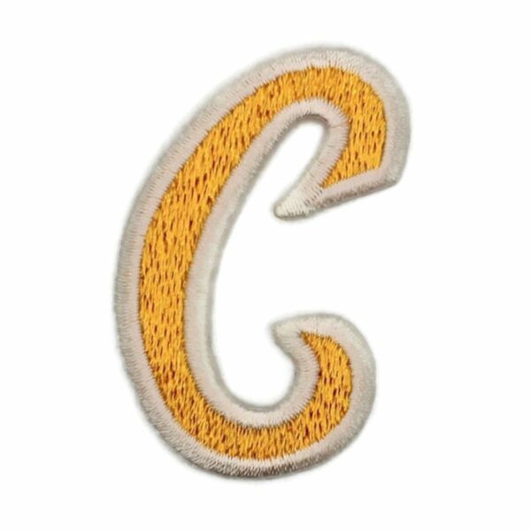 Athletic Script 2 Inch Gold/White C