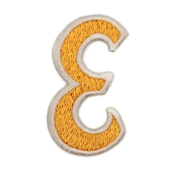 Athletic Script 2 Inch Gold/White E