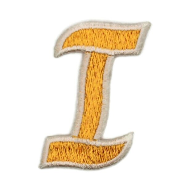 Athletic Script 2 Inch Gold/White I