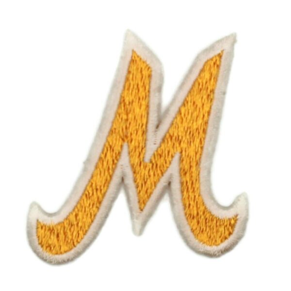 Athletic Script 2 Inch Gold/White M
