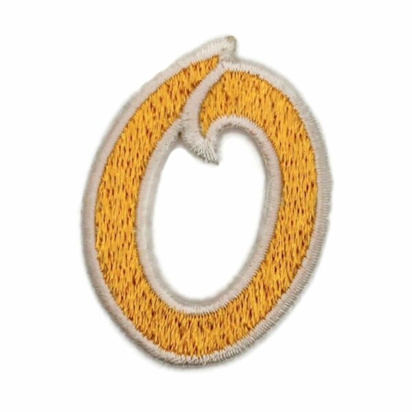Athletic Script 2 Inch Gold/White O