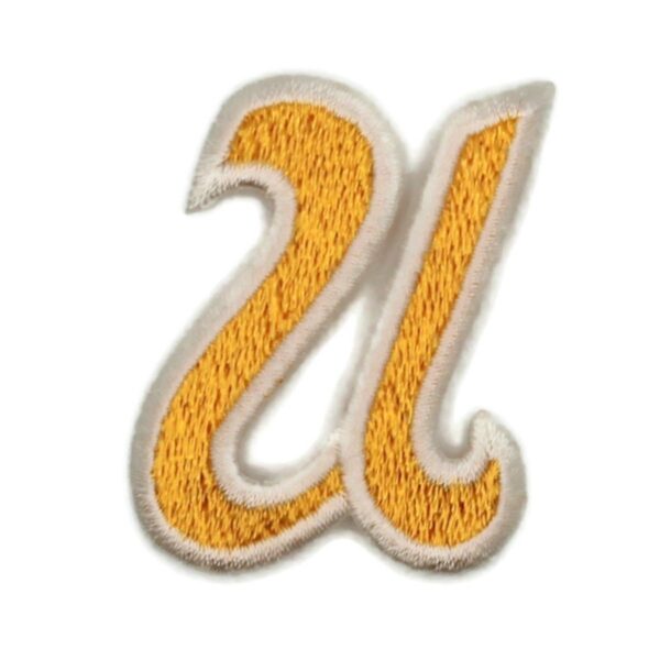 Athletic Script 2 Inch Gold/White U