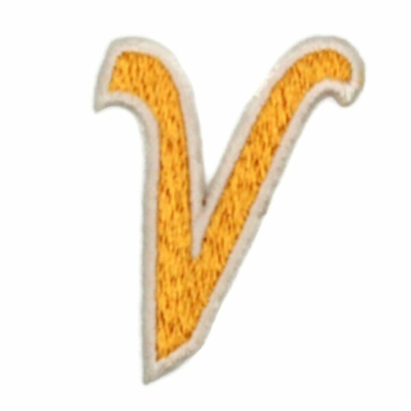 Athletic Script 2 Inch Gold/White V