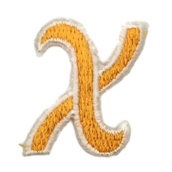 Athletic Script 2 Inch Gold/White X