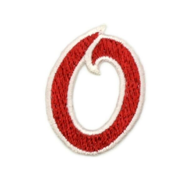 Athletic Script 2 Inch Red/White O